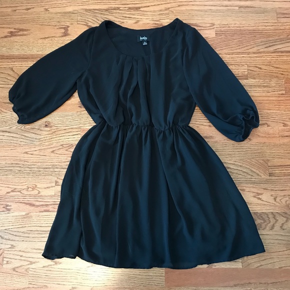 by & by Dresses & Skirts - Sheer Sleeve Black Dress